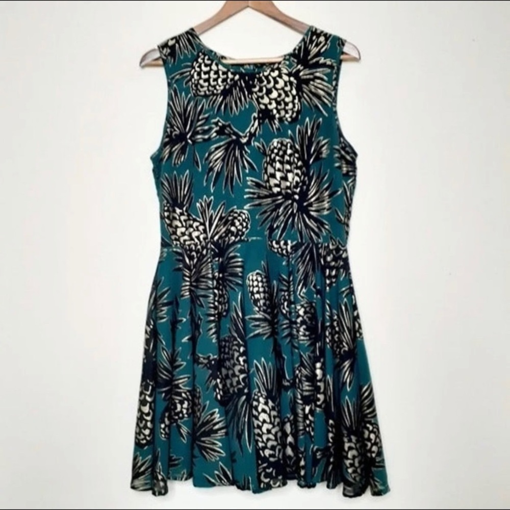 Maison Jules Gold and Green Pineapple Dress